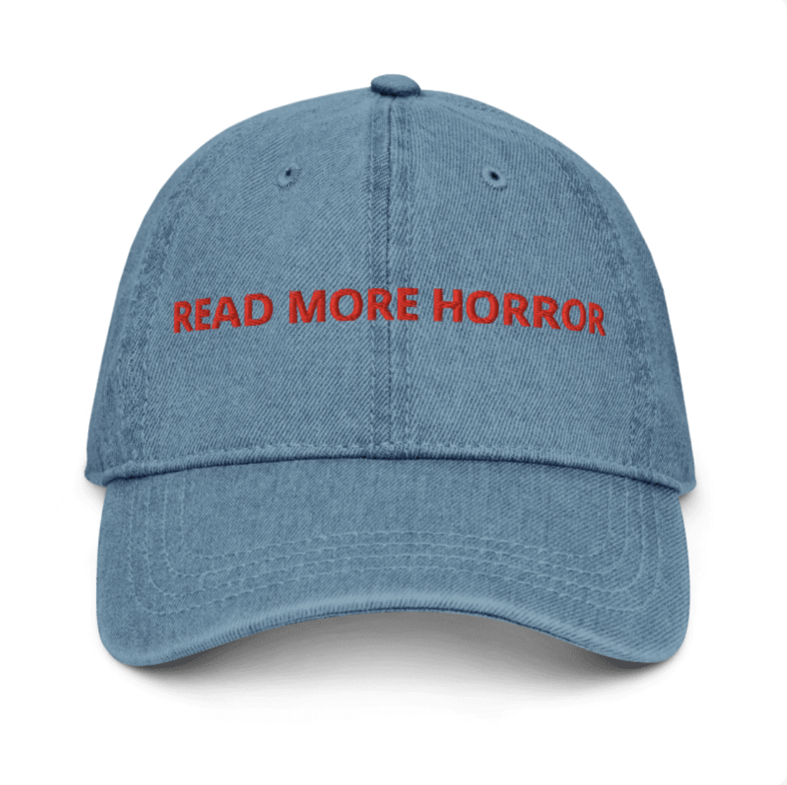 READ MORE HORROR Denim Hat Front